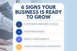 Infographic with 6 signs your business is ready to grow.
